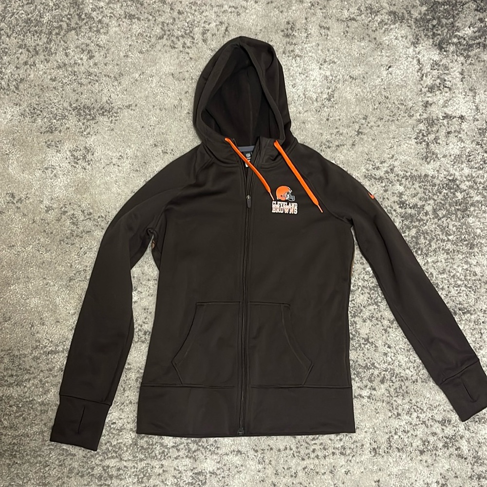 Nike Cleveland Browns Therma Fit Fleece-Lined Full Zip Hooded Sweatshirt